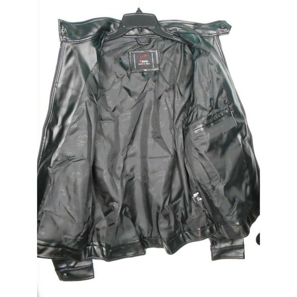 **R ROSSO BLACK & GOLD** Men's Black Leather Jacket Size 2XL New W/Tags - Picture 8 of 11